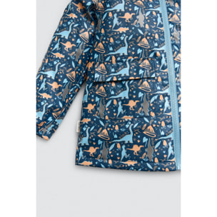 Impermeabile interno in peluche per bambini con stampa di dinosauri