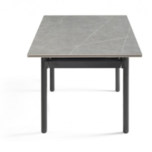 Table extensible en céramique marbre grey L160/240cm - 9 piètements - UNIK