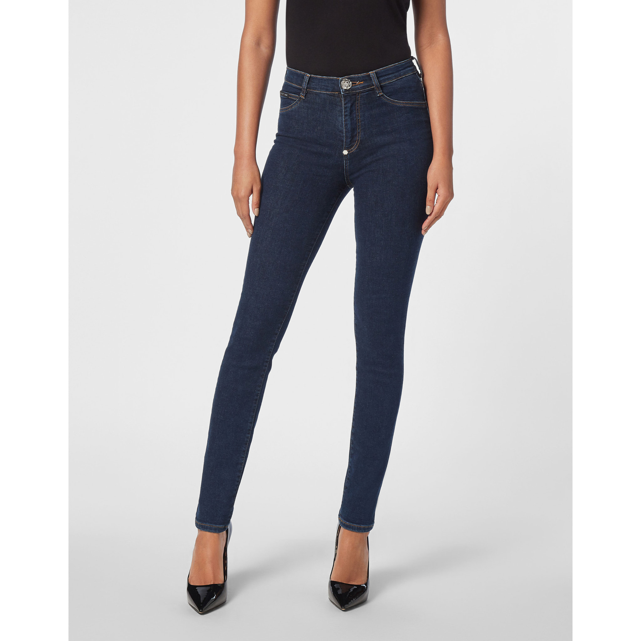 PHILIPP PLEIN Jegging de cintura alta HEXAGON