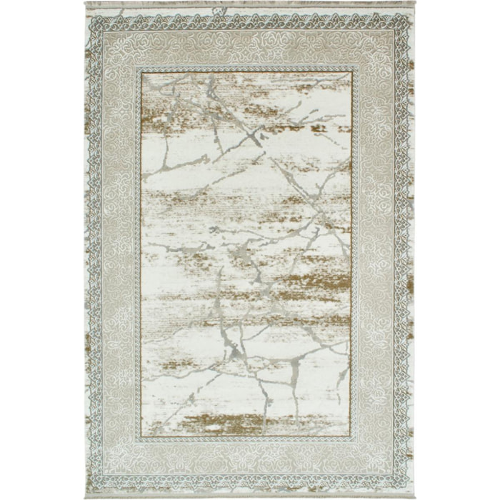 KAPADOKYA - Tapis vintage motif marbre crème