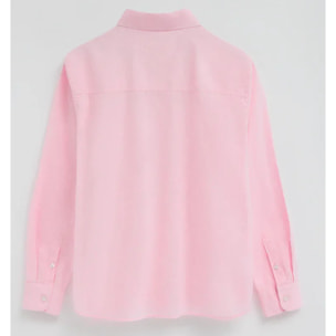Camicia cotolino rosa dal fit ampio e ricamo Rigby Go