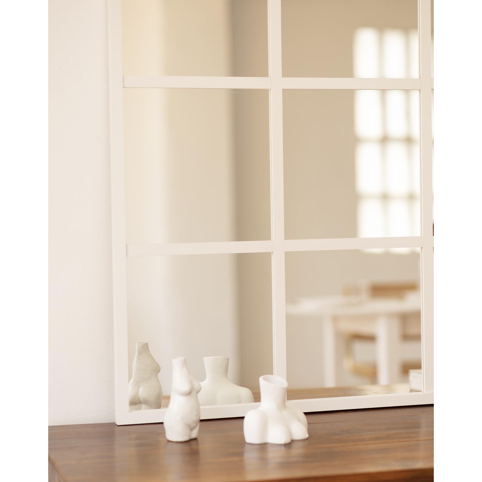 Miroir bois blanc 90x90cm Hauteur: 90 Longueur: 90 Largeur: 2