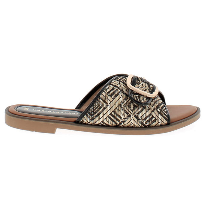 Marina Galanti Scarpe Donna Flat Slippers with Gold Horsebit MG 1E162 Black