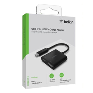 Adaptateur HDMI/USB-C BELKIN USB-C HDMI 60W Noir