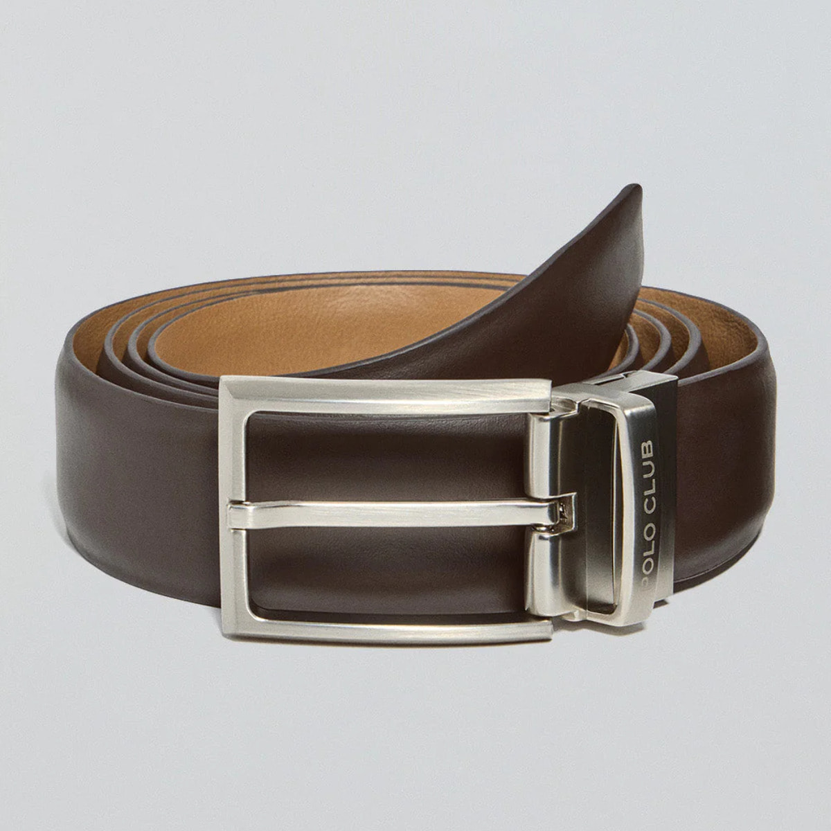 Cintura classica reversibile Tyler cammello e marrone scuro con dettagli Polo Club