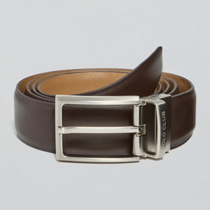 Cintura classica reversibile Tyler cammello e marrone scuro con dettagli Polo Club