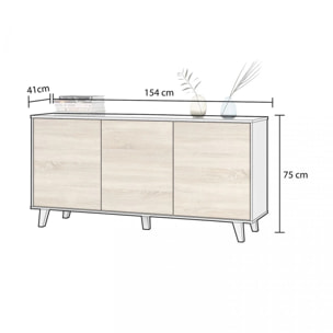 Aparador Niva Blanco Brillo - Roble Canadian