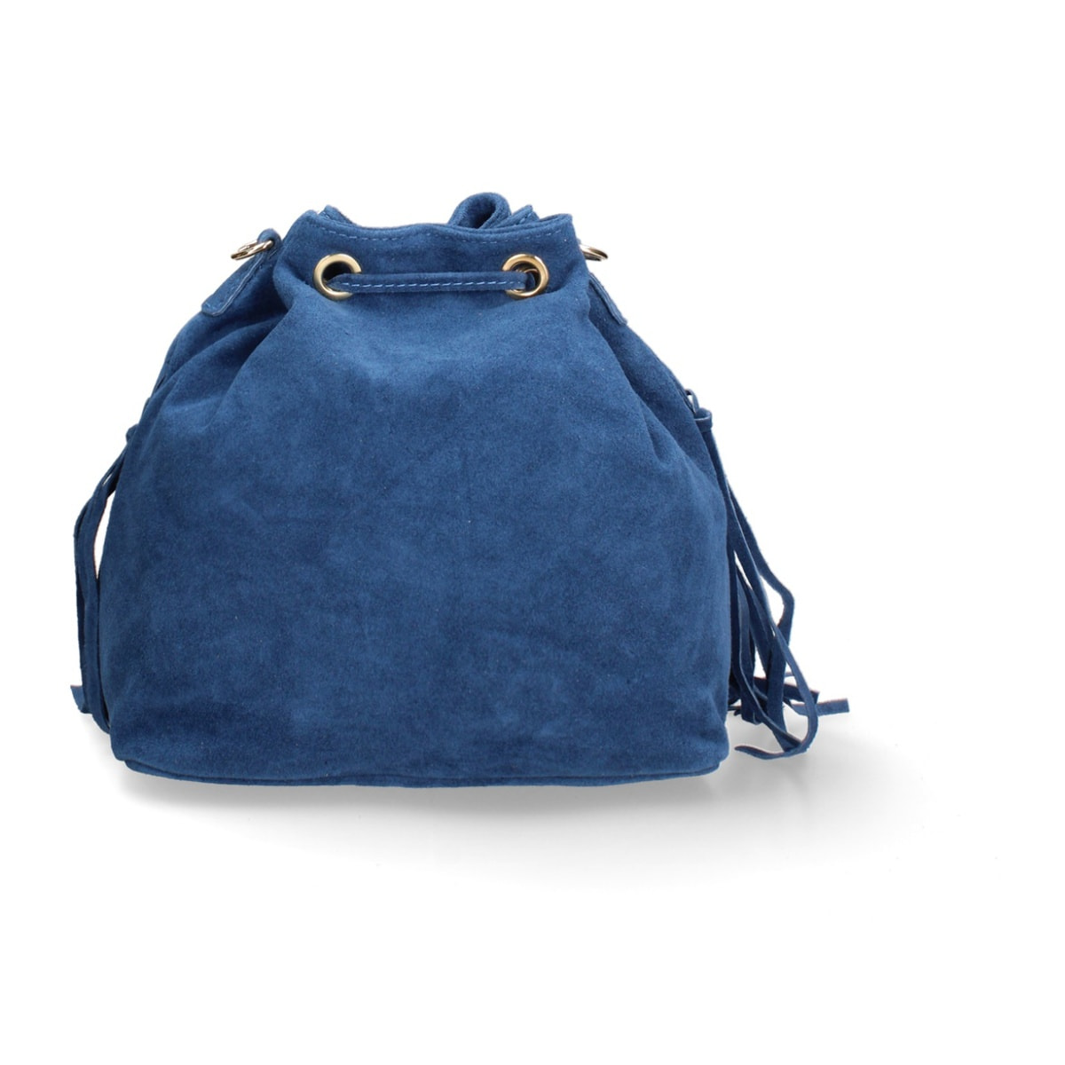 Borsa a secchiello da donna Made in Italy - Modello Umbria Plus - Pelle scamosciata - 25.0 x 22.0 x 13.0 cm