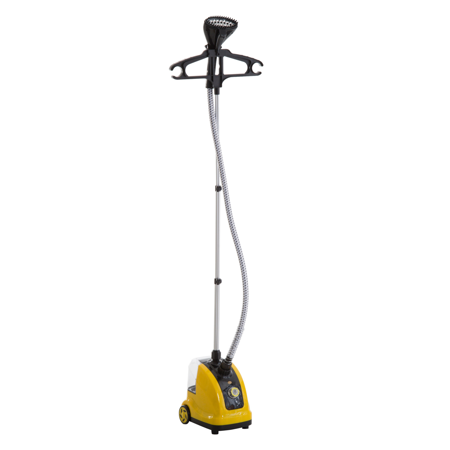 HOMCOM Défroisseur vapeur vertical défroisseur à vêtements 1,4 L 1950 W débit vapeur 30g/min tige telescopique jaune noir