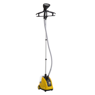 HOMCOM Défroisseur vapeur vertical défroisseur à vêtements 1,4 L 1950 W débit vapeur 30g/min tige telescopique jaune noir