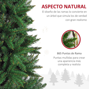 árbol de Navidad Artificial con 865 Ramas 91x210cm Verde
