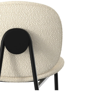 Lot de 2 chaises pour îlot central en tissu bouclé beige 63,5 cm - Iris