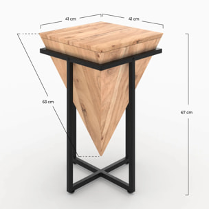Grande sellette en bois d'acacia et métal - Shanghai