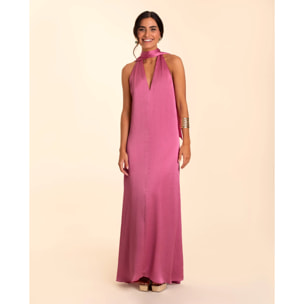 Vestido largo con escote en pico