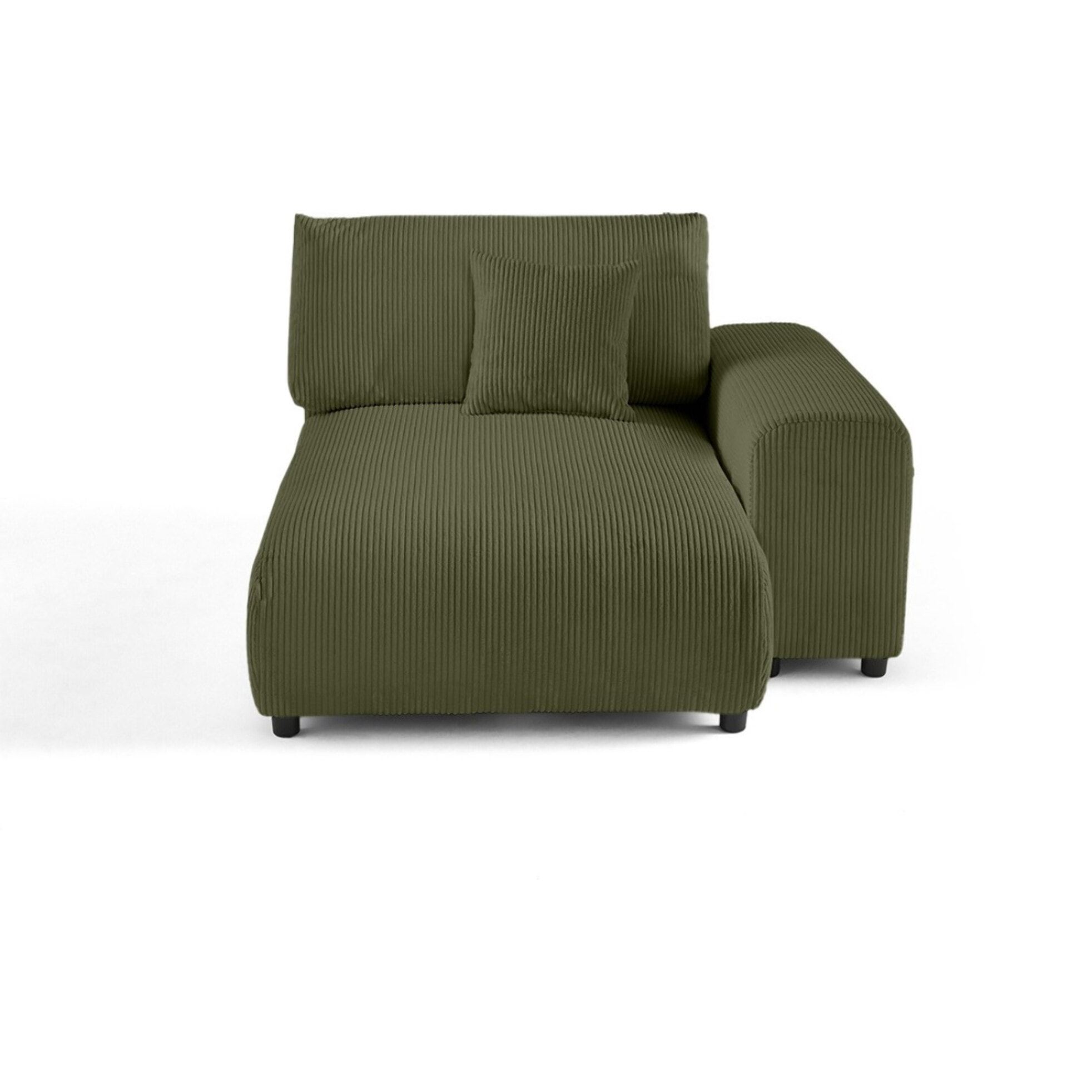Garance - module d'assise méridienne droit - en velours côtelé - Vert