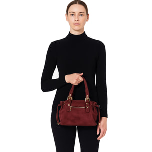 Borsa a mano da donna Made in Italy - Modello Elara Nova - Pelle scamosciata - 14.0 x 8.0 x 25.0 cm