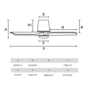 HEYWOOD TUB S Ø900mm BLANCO 3P MAD CLA LED 18W CCT