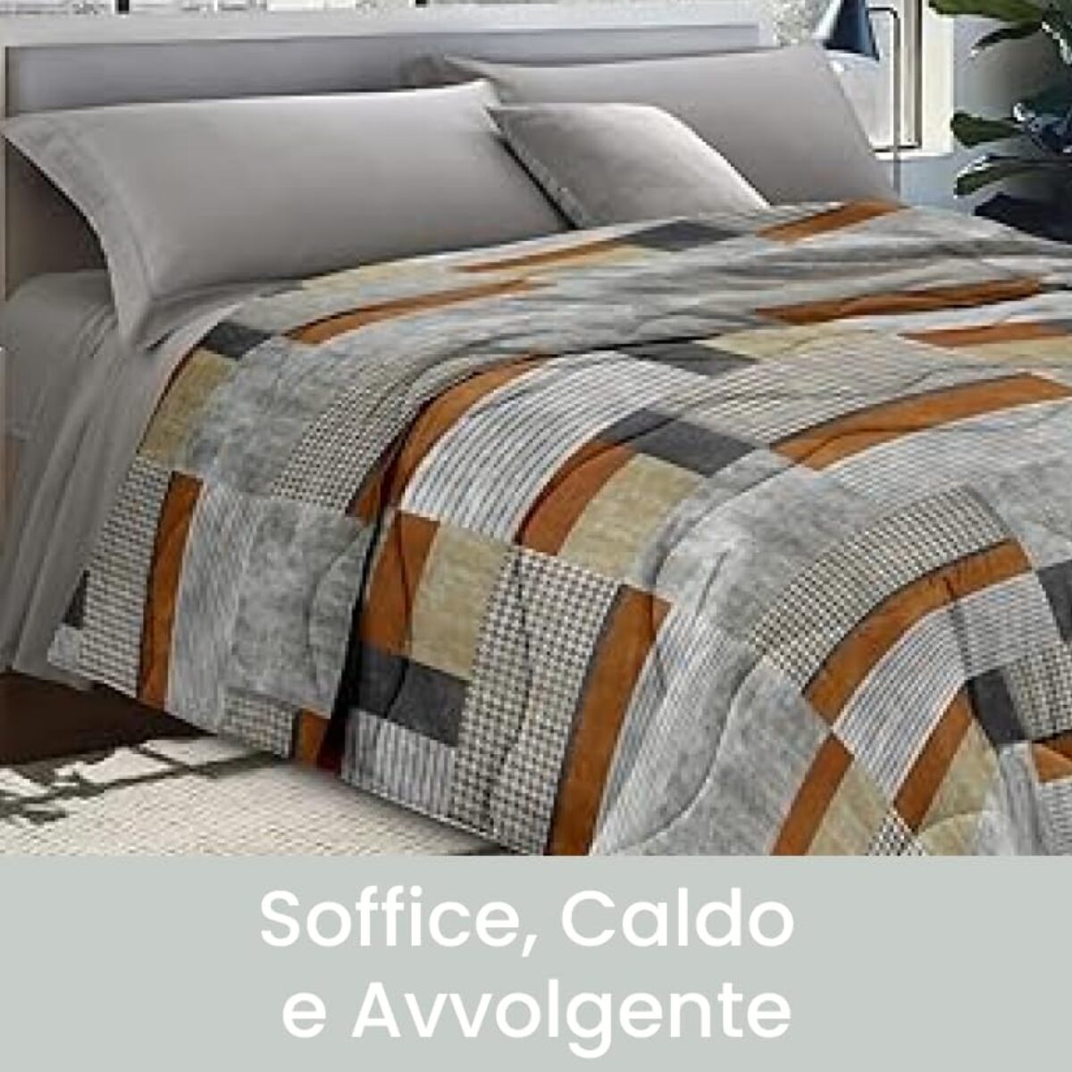 INTRECCI Piumino Singolo, 170 x 260 cm, Piumino Ecologico, Caldo, Invernale, 300 g/m², Anallergico e Antiacaro, Made in Italy, Lavabile in Lavatrice, Soffice, Morbido. Fantasia: Modern