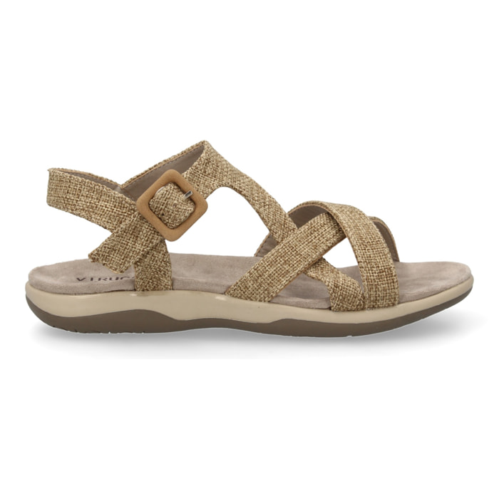 Sandalias planas de mujer diseño moderno, comodas con cierre de velcro y con tiras cruzadas