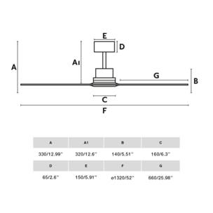 LANTAU L Ventilador de techo níquel mate/nogal