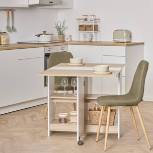 Table pliante 4 places Eat up blanc et bois