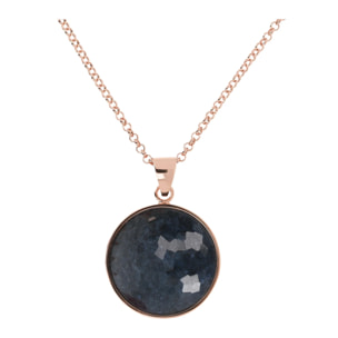 Collana con Pendente in Pietra Naturale Sfaccettata Onice Nero