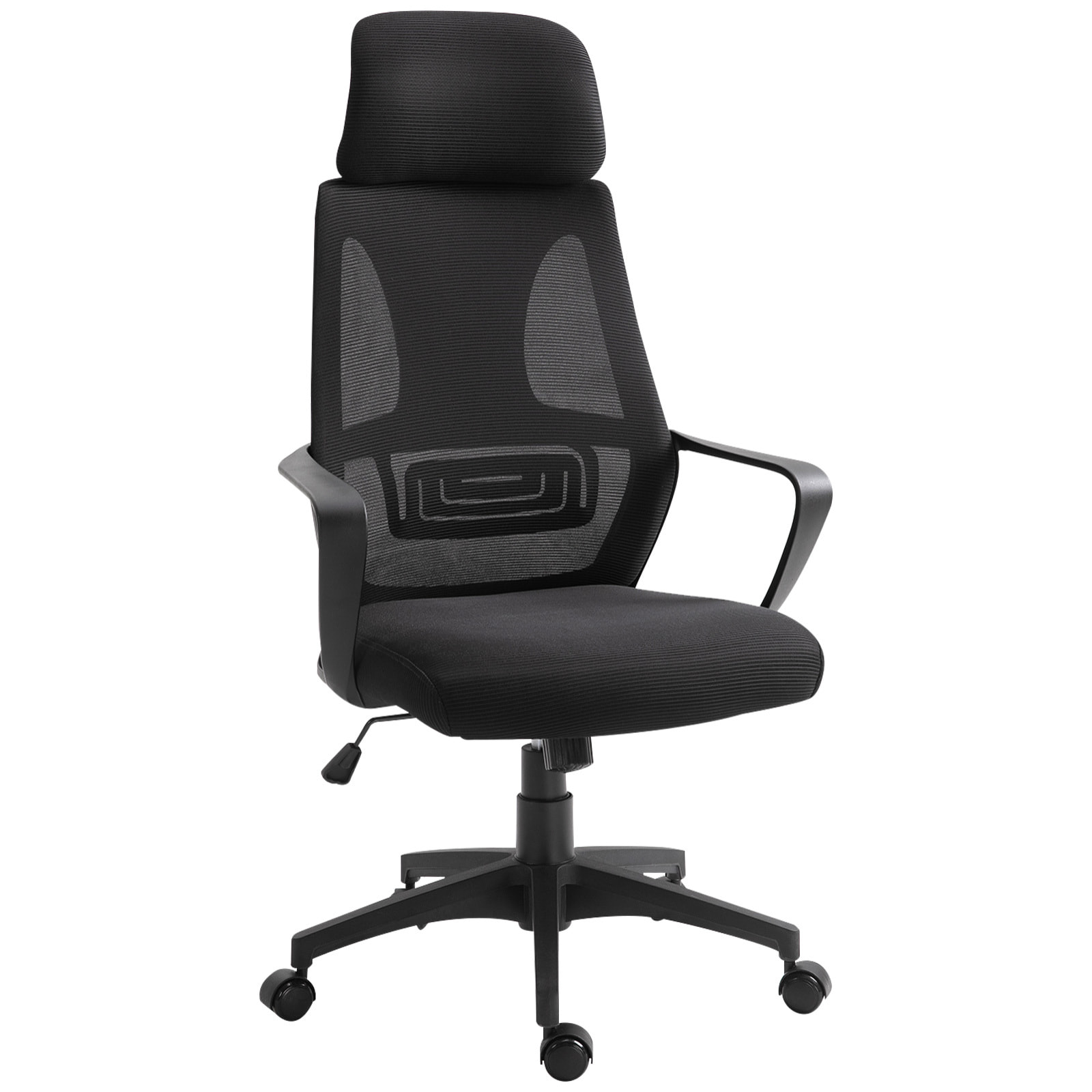 Silla de Oficina Altura Ajustable con Respaldo Negro