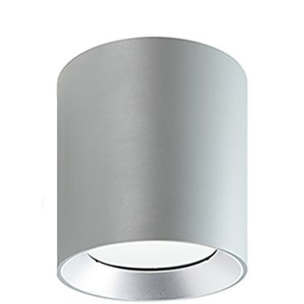 Show - Plafoniera Cilindrica Da Soffitto A Led 12W A Luce Fredda Colore Alluminio