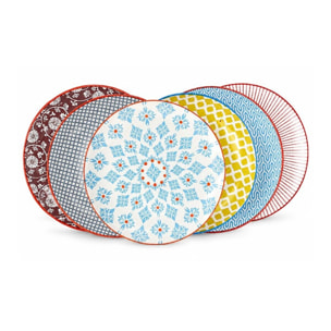 Lot de 6 grandes assiettes design 1, SABAE