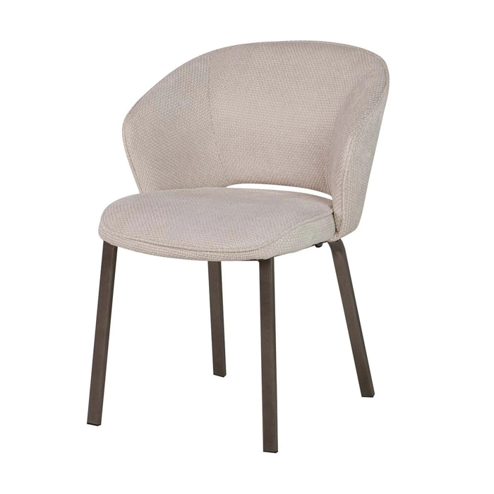 Silla Poliester Metal Dorado Quios 58x62x80 Cm