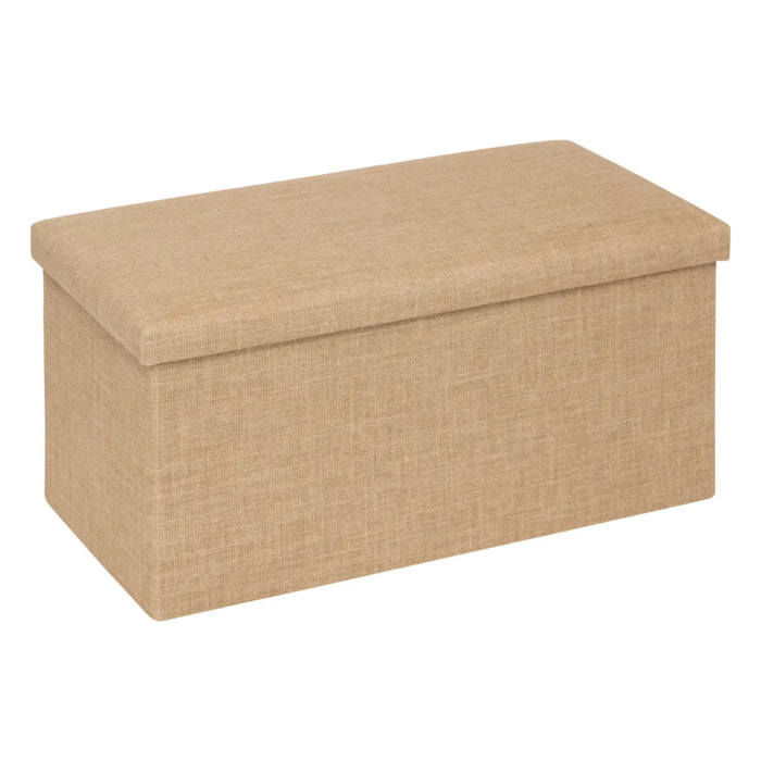 Pouf de rangement "Mix  n  Modul" en toile de jute beige 76x38cm