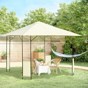 Carpa Cenador Jardín de Acero y Poliéster 3x3x2,6 m Crema