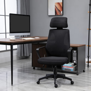 Chaise de bureau ergonomique soutien lombaire tétière réglable