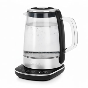 Hervidor eléctrico de vidrio, 1,5 L, regulable 70–100 °C, base giratoria 360°