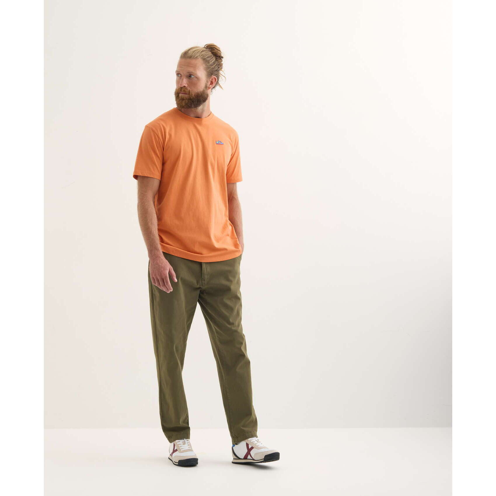 Camiseta MUNICH Heritage lifestyle hombre de algodón orgánico naranja