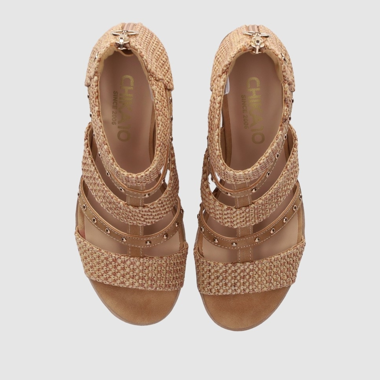 Sandalias de Tejido - Cuero - Tacón: 7 cm