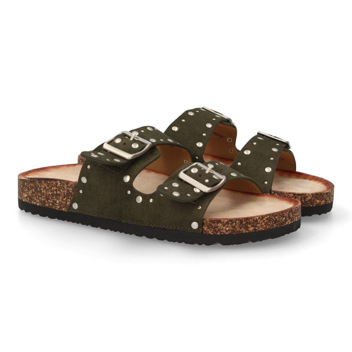 Sandalia bio mujer cómoda con tachuelas