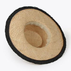 Cappello effetto rafia sfrangiato