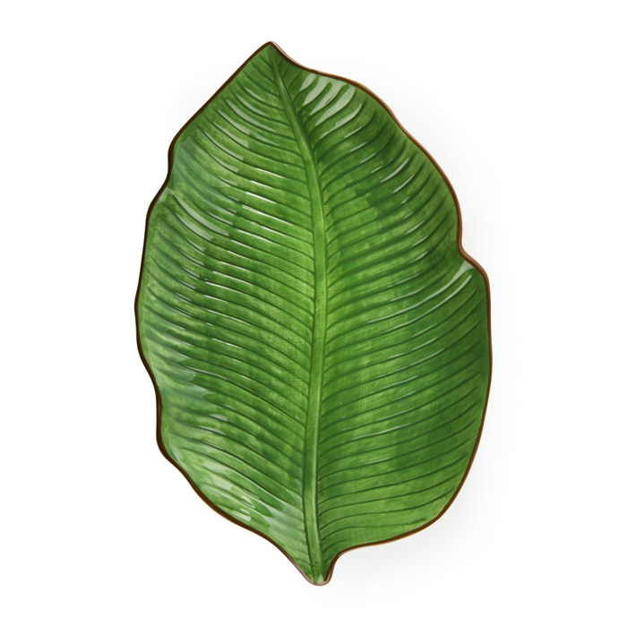 Set de 6 assiettes de service en céramique Excelsa – Foliage, Feuille 27 cm, Vert