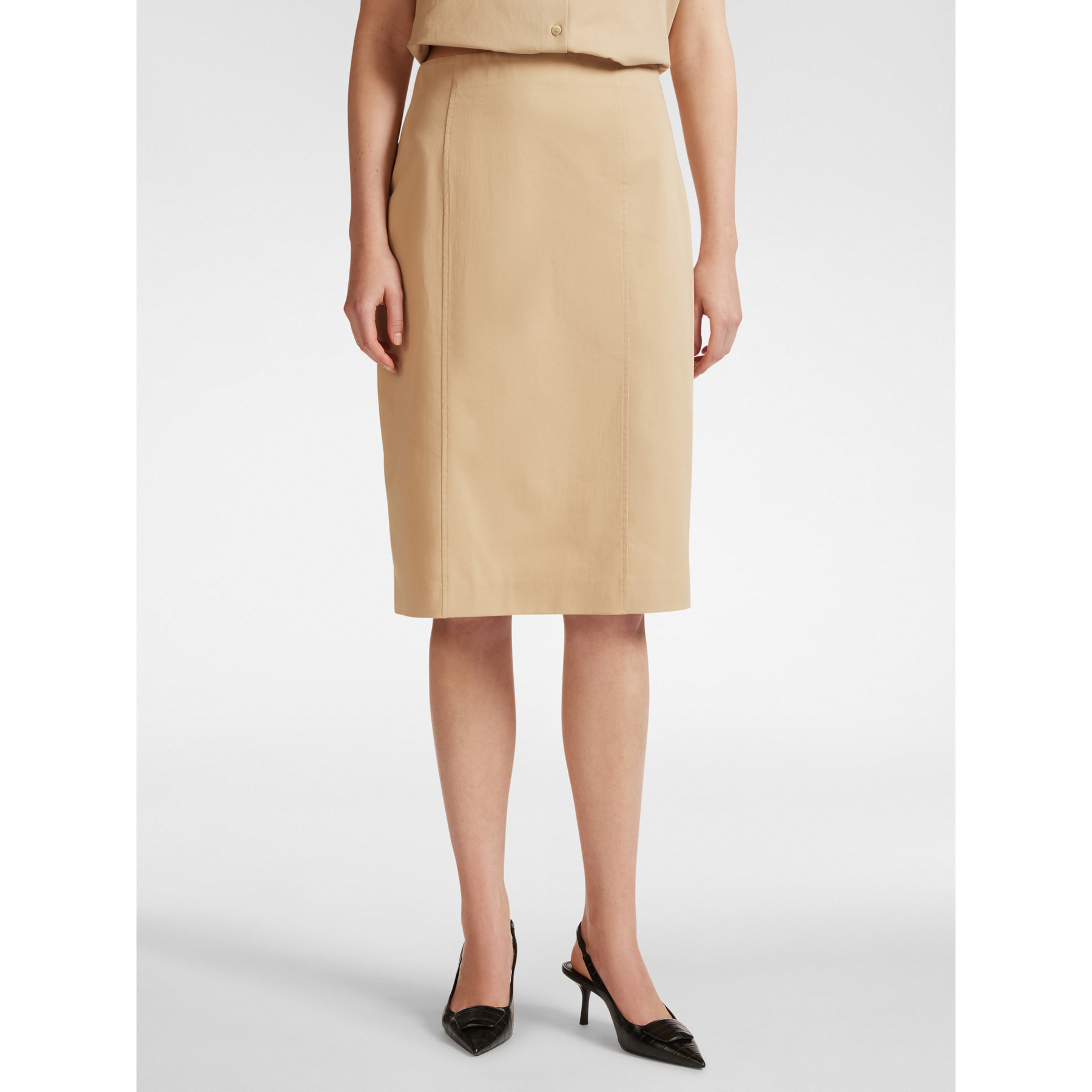 Elena Mirò - Falda recta de color liso - Beige