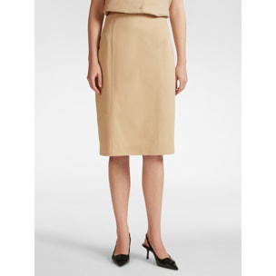 Elena Mirò - Falda recta de color liso - Beige