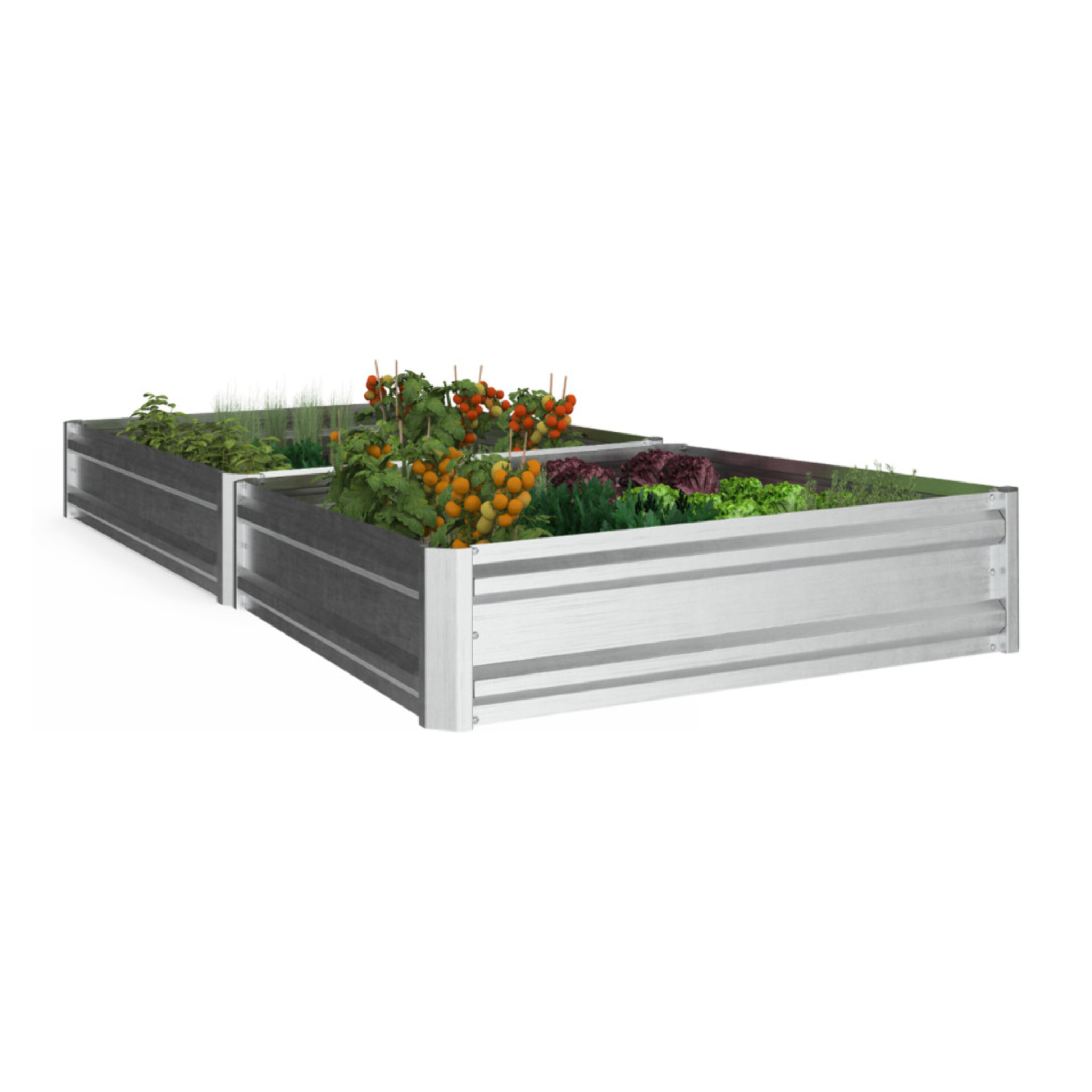 Carrés de potager en métal galvanisé 90x90x20cm - lot de 2