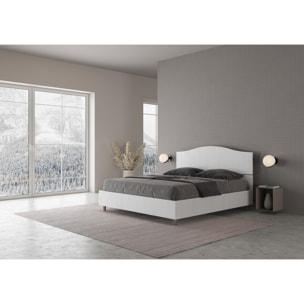 Cama con somier 160x190 fresno blanco Dores