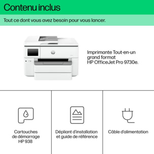 Imprimante jet d'encre HP OfficeJet Pro 9730e éligible Instant Ink