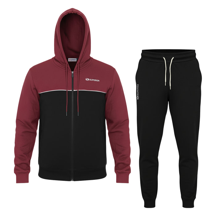 Tuta Uomo SUPERGA Cotone Felpato Full Zip Cappuccio