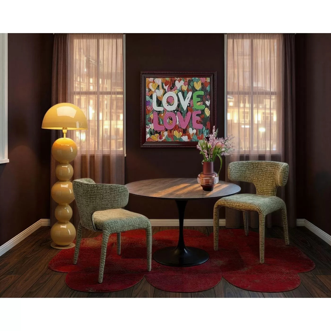 Tapis Marroni 240x170cm rouge Kare Design