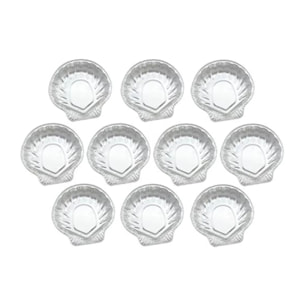 Lot de 10 plats à Saint-Jacques en aluminium  12,5 cm Fackelmann