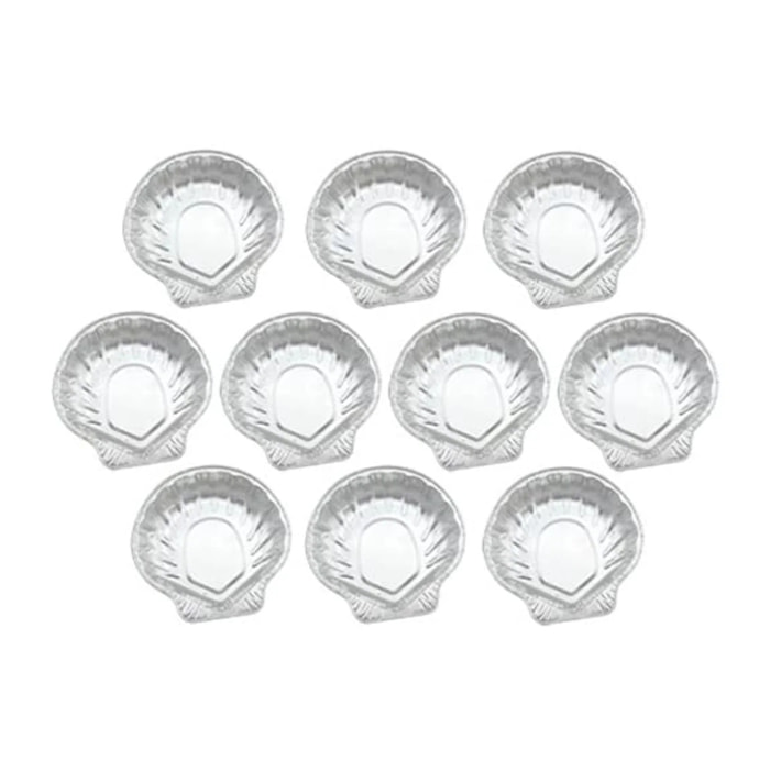 Lot de 10 plats à Saint-Jacques en aluminium  12,5 cm Fackelmann