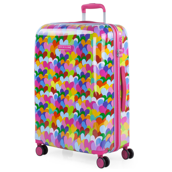Maleta Pc Mediana Agatha Ruiz De La Prada Corazones Fucsiaes Fucsia
