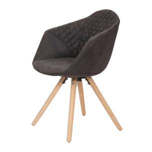Set di 2 sedie Chadwick in velluto nero con gambe in faggio